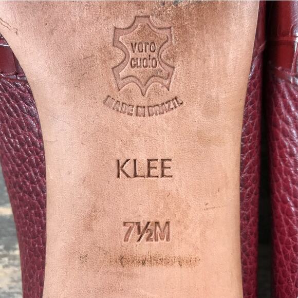 BRIGHTON Klee Leather Slip On Loafer W's 7.5 Burgundy Retro Classic Made Brazil - Picture 12 of 13